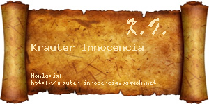 Krauter Innocencia névjegykártya